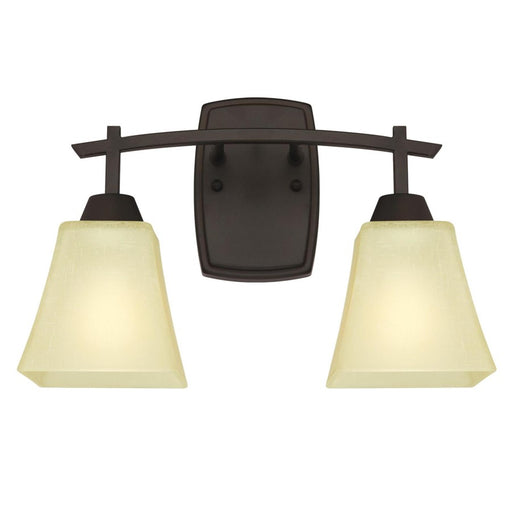 Westinghouse Midori 2 Light Wall Light, Oil Rubbed Brz/Amber Linen - 6307400