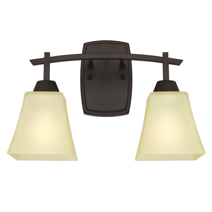 Westinghouse Midori 2 Light Wall Light, Oil Rubbed Brz/Amber Linen - 6307400