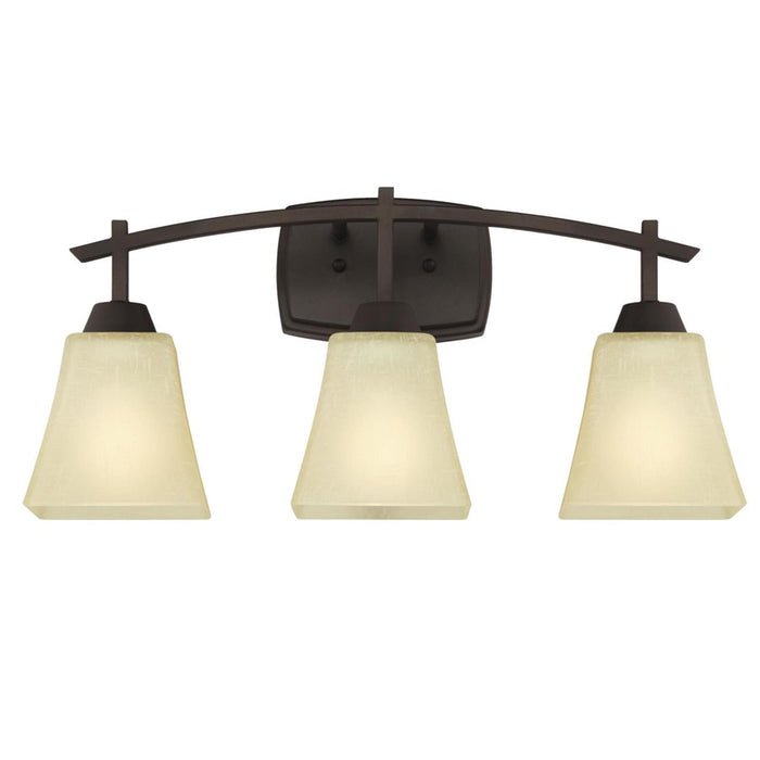 Westinghouse Midori 3 Light Wall Light, Oil Rubbed Brz/Amber Linen - 6307500