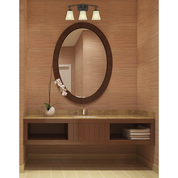 Westinghouse Midori 3 Light Wall Light, Oil Rubbed Bronze/Amber Linen