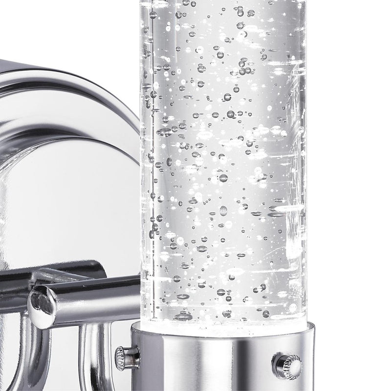 Westinghouse Cava 1 Light Wall Light, Chrome/Bubble Glass