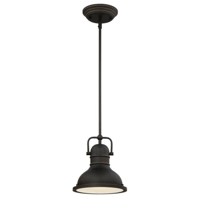 Westinghouse Boswell 1 Light Pendant, Bronze/Frosted Prismatic Lens - 63082A