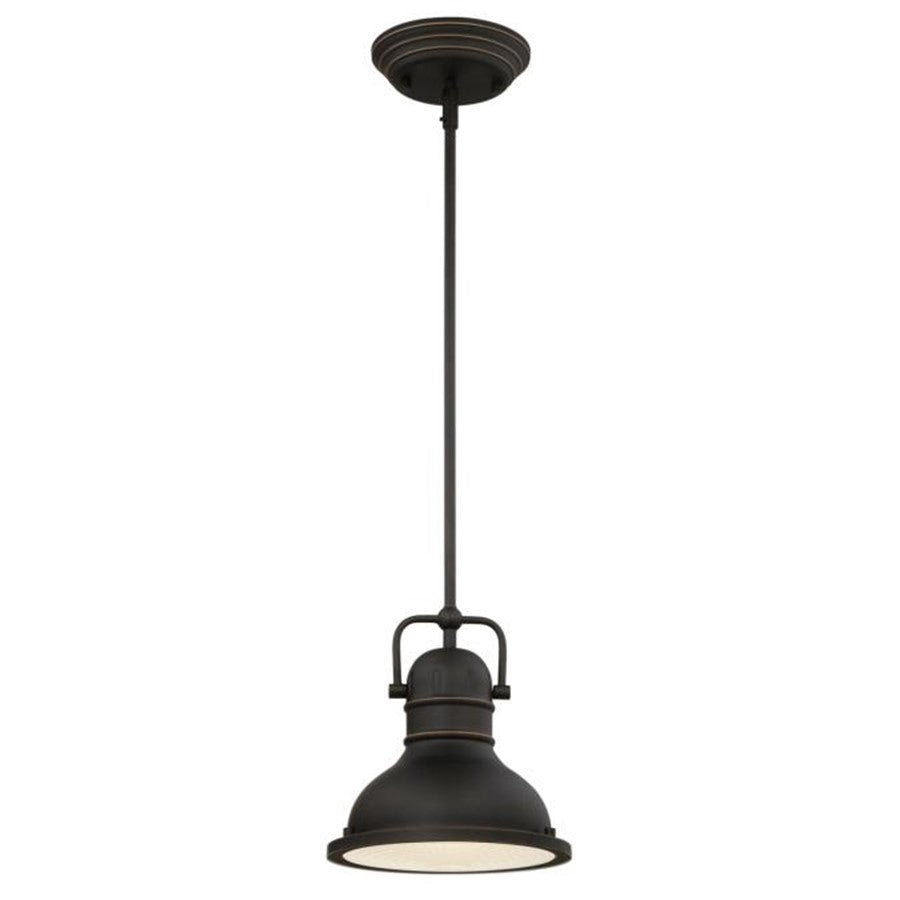 Westinghouse Boswell 1 Light Pendant, Bronze/Frosted Prismatic Lens - 63082A