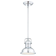 Westinghouse Boswell 1 Light Pendant, Chrome/Frosted Prismatic Lens - 63085A