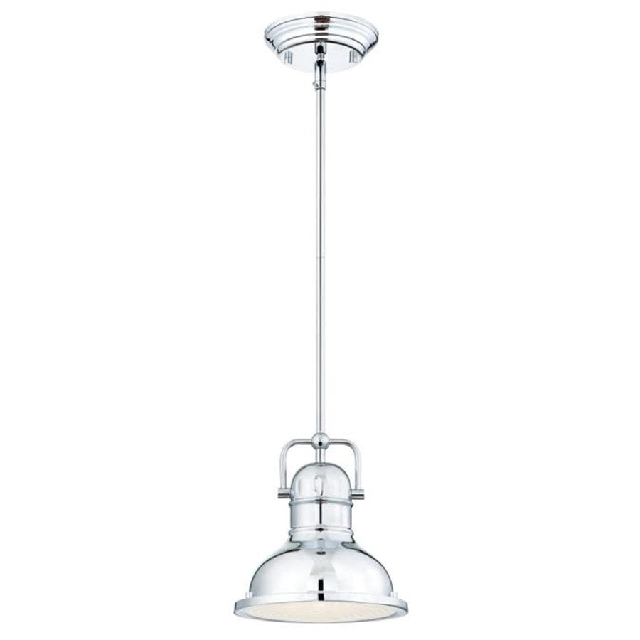 Westinghouse Boswell 1 Light Pendant, Chrome/Frosted Prismatic Lens - 63085A