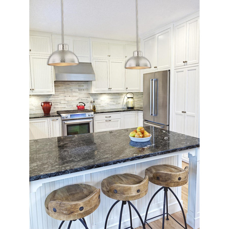 Westinghouse Malte 1 Light Pendant, Brushed Nickel/Metal Shade