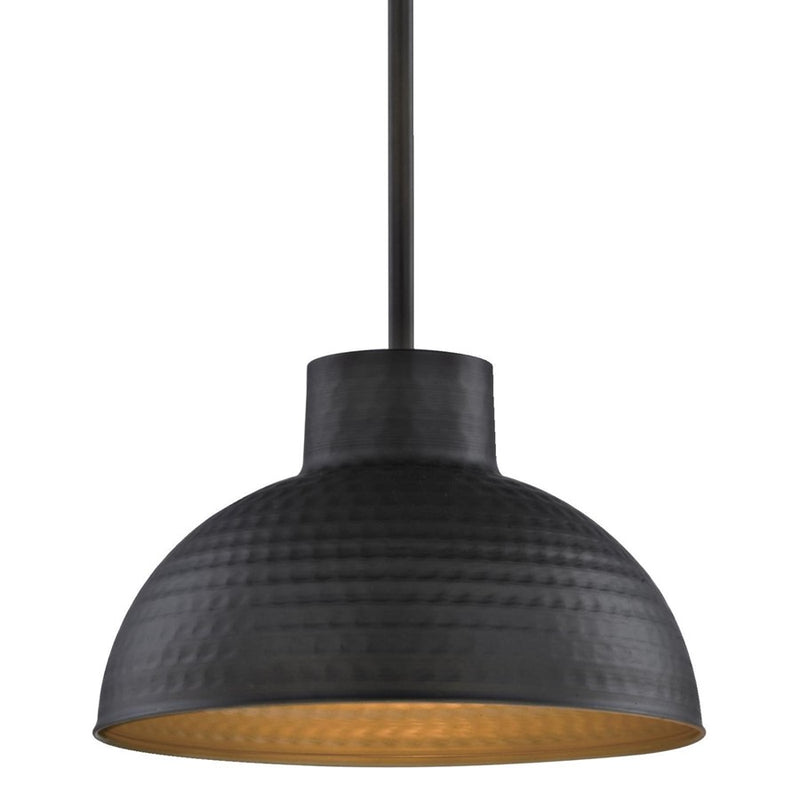 Westinghouse Malte 10in 1-Light Pendant | Hammered Oil Rubbed Bronze Metal Shade | Kitchen Island & Dining Room | 10 x 10 x 6 in | Model 6309900