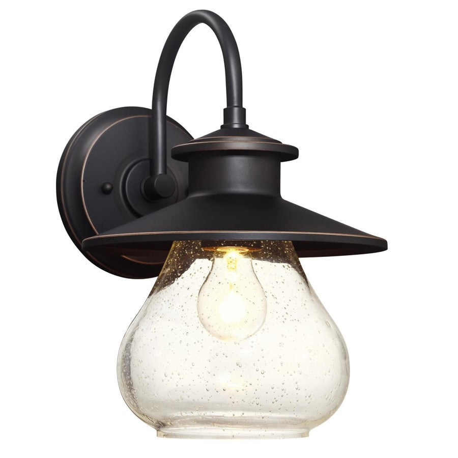 Westinghouse Delmont 1 Light Wall Light, Bronze/Clear Seeded - 6313500