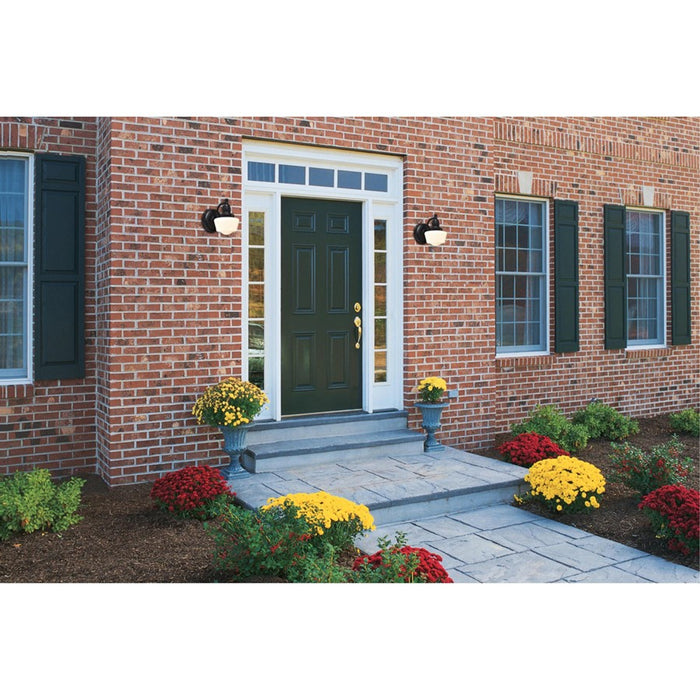 Westinghouse Eddystone 1 Light Wall Light, Textured Black/White Opal