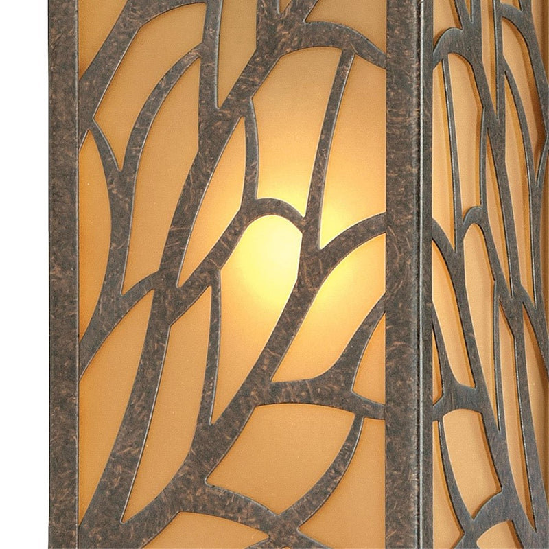 Westinghouse Glenwillow 7in 1-Light Outdoor Wall Sconce | Rustic Victorian Bronze and Amber Frosted Glass | Entryway & Porch | Model 6315000