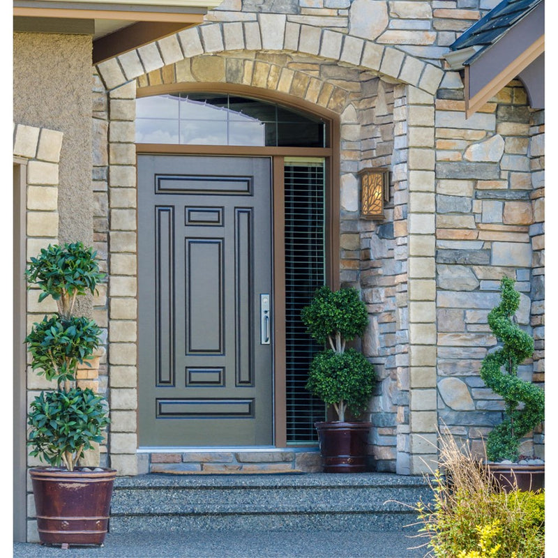 Westinghouse Glenwillow 7in 1-Light Outdoor Wall Sconce | Rustic Victorian Bronze and Amber Frosted Glass | Entryway & Porch | Model 6315000