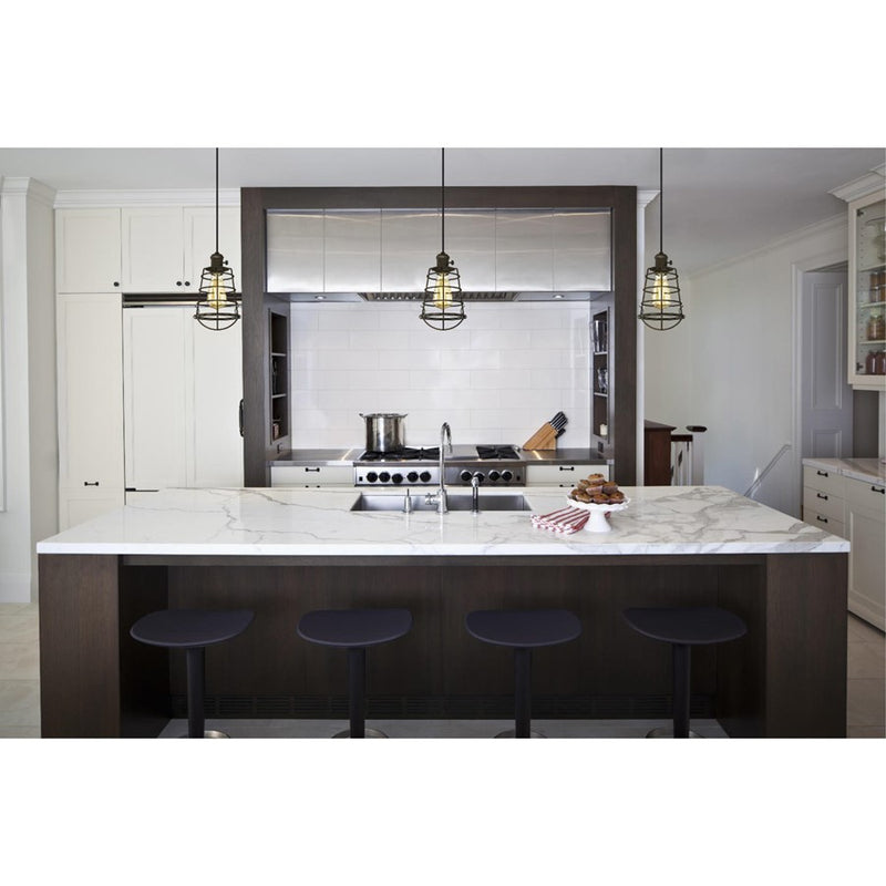 Westinghouse Nolan 6in 1-Light Mini Pendant | Vintage Industrial Oil Rubbed Bronze and Metal Cage | Kitchen & Dining Room | Model 6323600