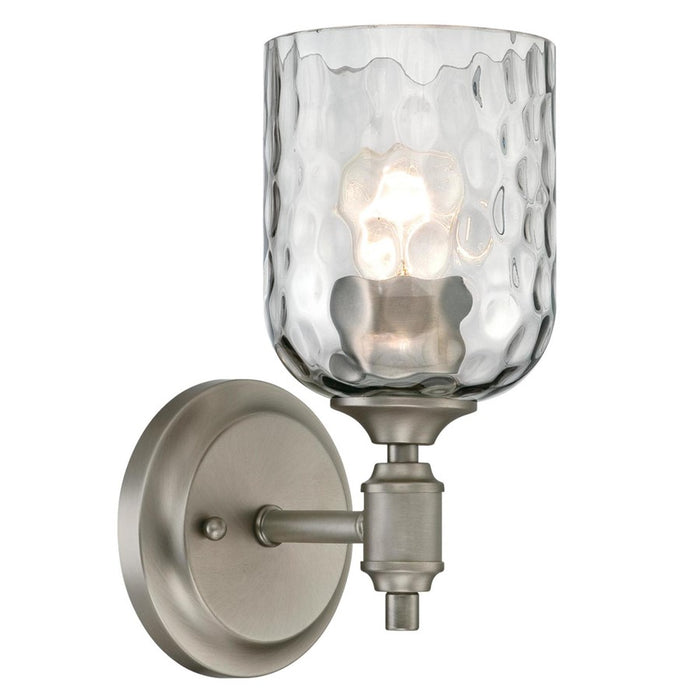 Westinghouse Basset 1Lt Wall Light, Dark Pewter/Smoke Grey Hammered - 6326600