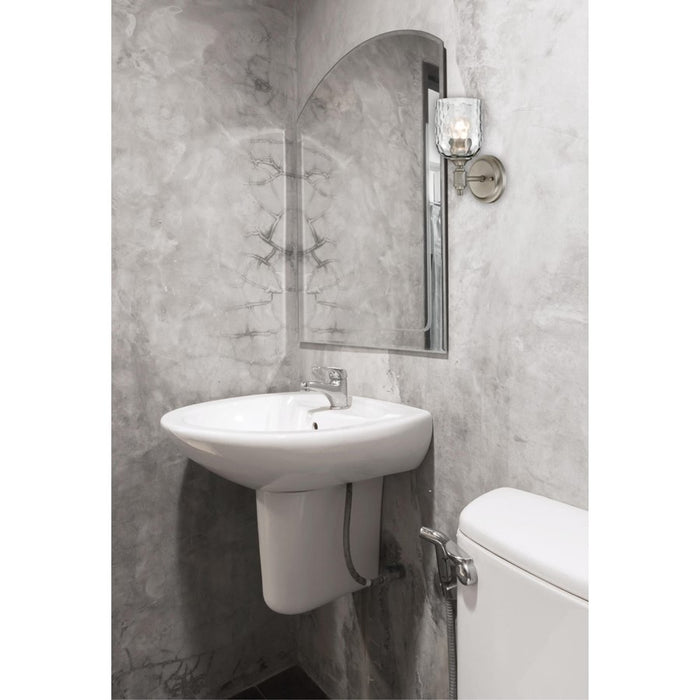 Westinghouse Basset 1Lt Wall Light, Dark Pewter/Smoke Grey Hammered