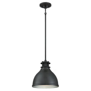 Westinghouse Kilian 1 Light Pendant, Matte Brushed Gunmet/Metal Shade - 6326800