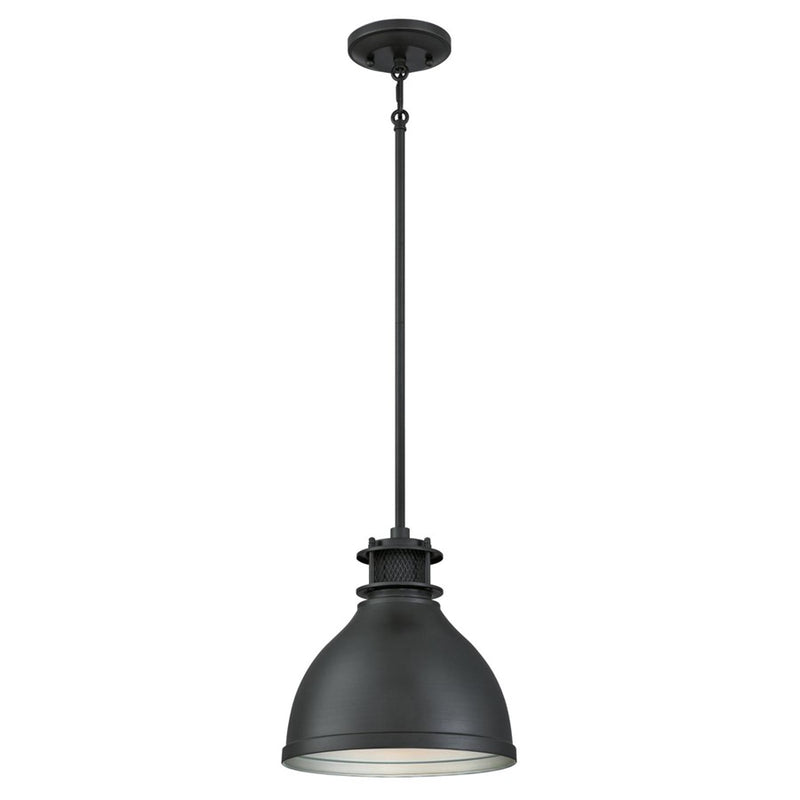 Westinghouse Kilian 1 Light Pendant, Matte Brushed Gunmet/Metal Shade - 6326800