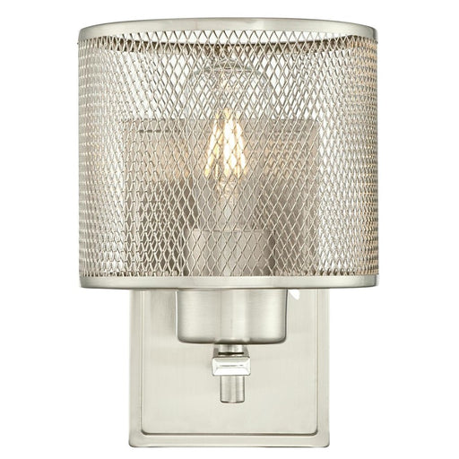 Westinghouse Morrison 1 Light Wall Light, Brushed Nickel/Mesh Shade