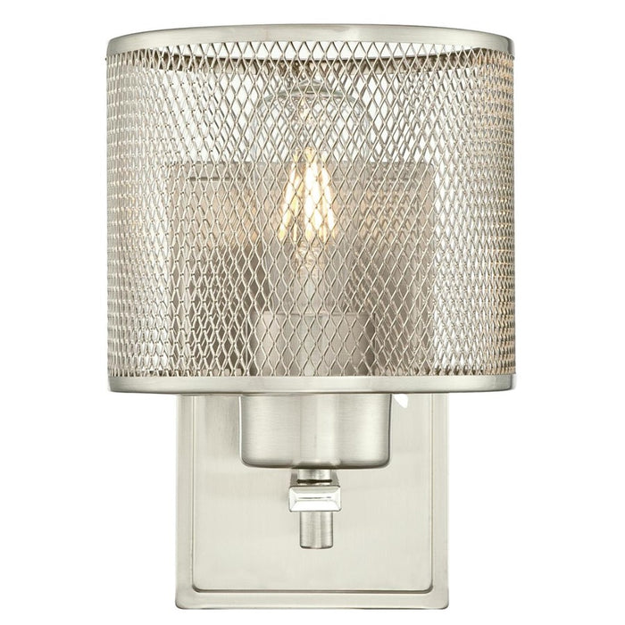 Westinghouse Morrison 1 Light Wall Light, Brushed Nickel/Mesh Shade