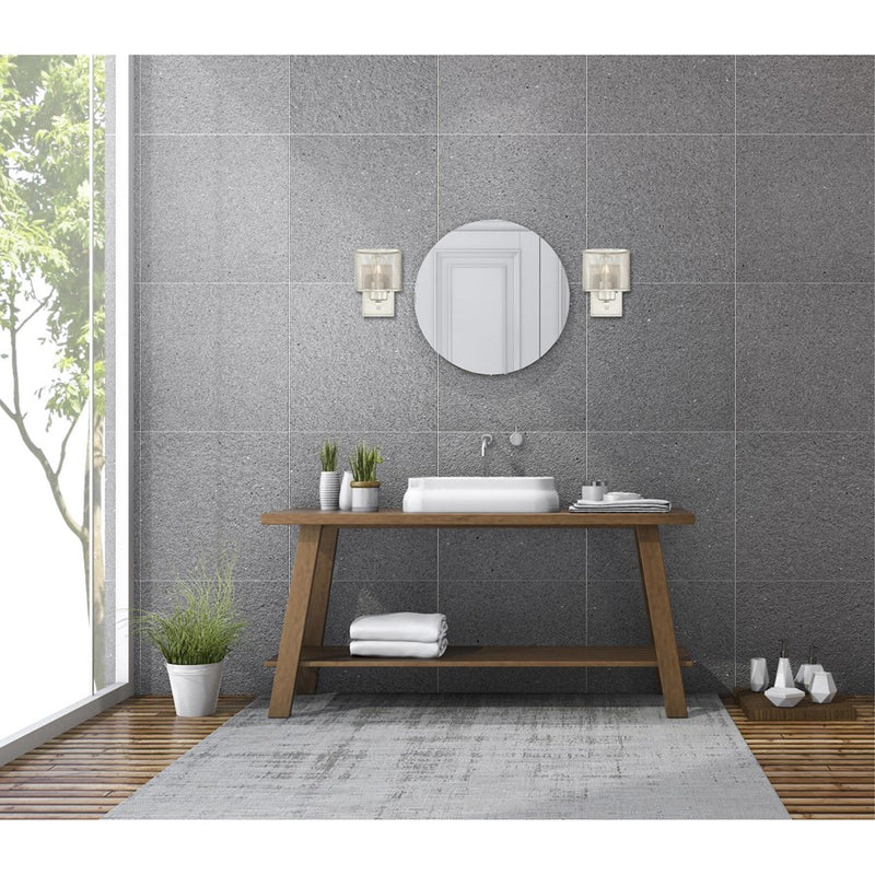 Westinghouse Morrison 9in 1-Light Wall Sconce | Brushed Nickel and Mesh Shade | Bathroom & Hallway | 6 x 8 x 9 in | Model 6327800