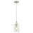 Westinghouse Carmen 1Lt Pendant, Brushed Nickel/Clear Textured Glass - 6329000