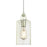 Westinghouse Carmen 1Lt Pendant, Brushed Nickel/Clear Textured Glass