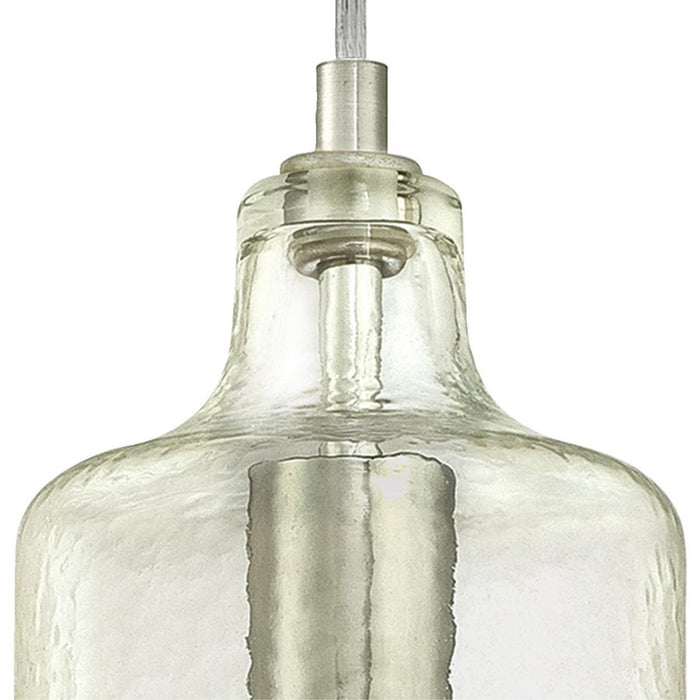 Westinghouse Carmen 1Lt Pendant, Brushed Nickel/Clear Textured Glass