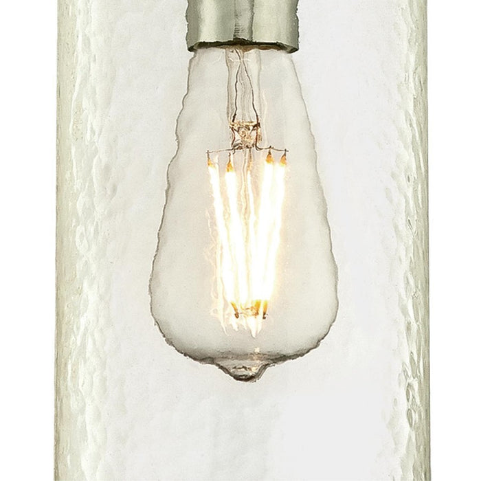 Westinghouse Carmen 1Lt Pendant, Brushed Nickel/Clear Textured Glass