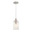 Westinghouse Carmen 1Lt Pendant, Brushed Nickel/Clear Textured Glass