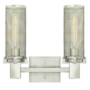 Westinghouse Adler 2 Light Wall Light, Nickel/Nickel Mesh - 6330400