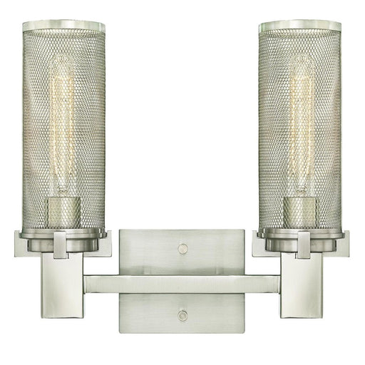 Westinghouse Adler 2 Light Wall Light, Nickel/Nickel Mesh - 6330400