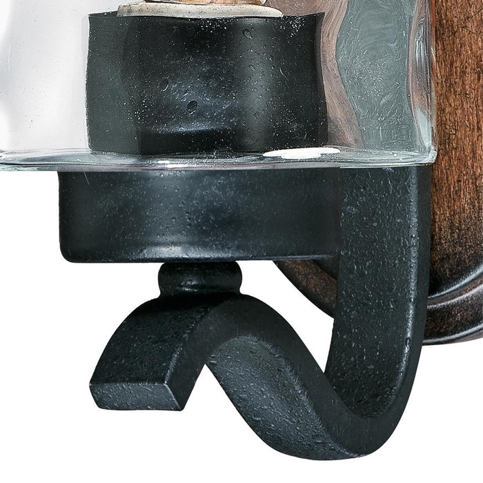 Westinghouse Barnwell 1Lt Wall Light, Text Iron/Barn/Clear Hammered