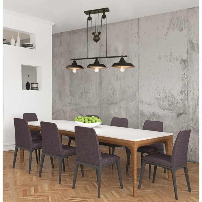 Westinghouse Iron Hill 3 Light Pendant, Oil Rubbed Bronze/Metal Shades