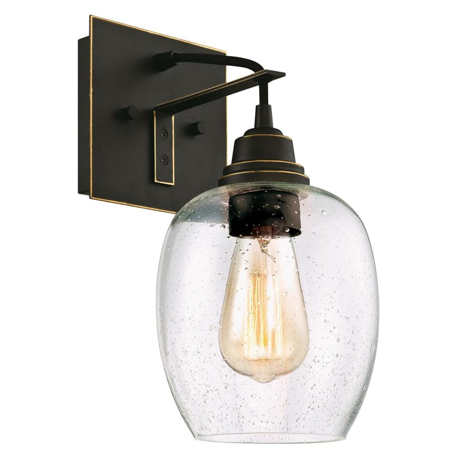Westinghouse Eldon 1 Light Wall Light, Oil Rubbed Bronze/Clear Seeded - 6333200