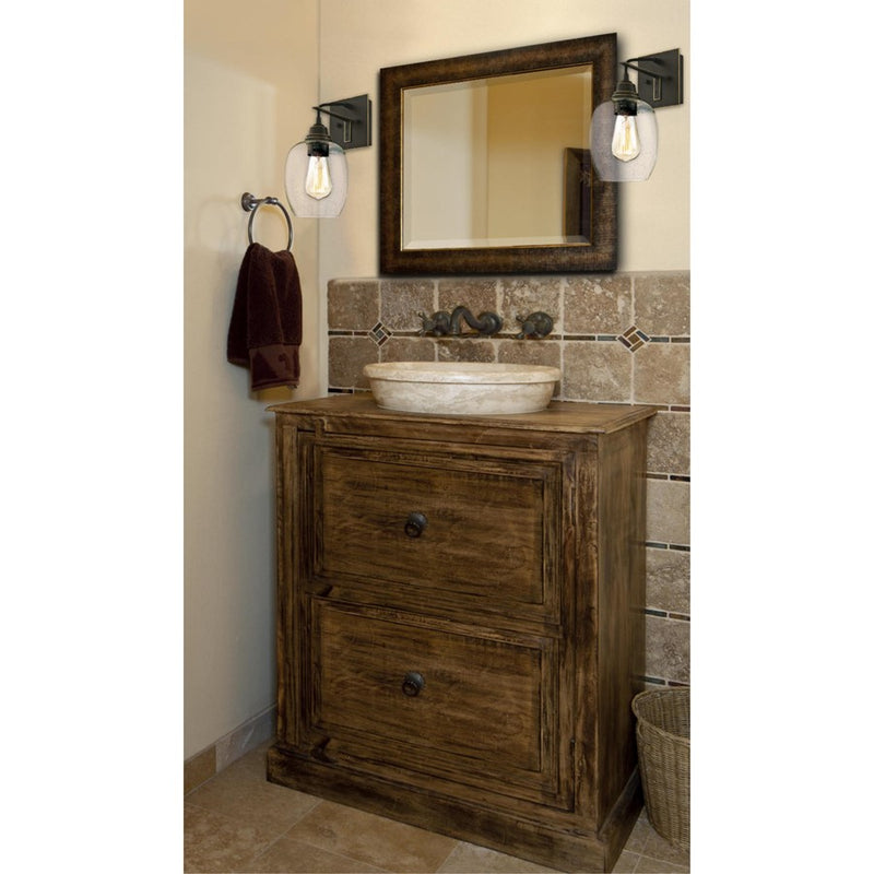 Westinghouse Eldon 1 Light Wall Light, Oil Rubbed Bronze/Clear Seeded