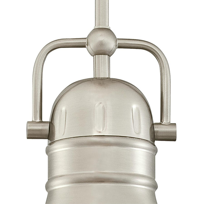 Westinghouse Boswell 9in 1-Light LED Mini Pendant | Industrial Brushed Nickel and Frosted Prismatic Lens | Kitchen Island & Dining | Model 6334600