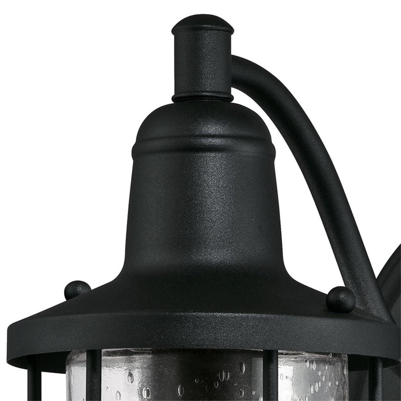Westinghouse Crestview 1 Light Wall Light, Textured Black/Clear Seeded