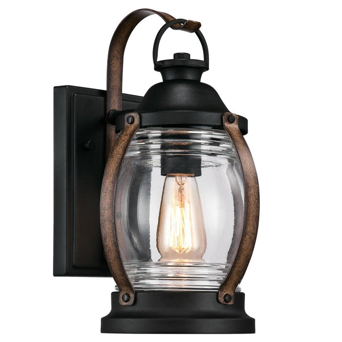 Westinghouse Canyon 1 Light Wall Light, Text Black/Barnwood/Clear - 6335100