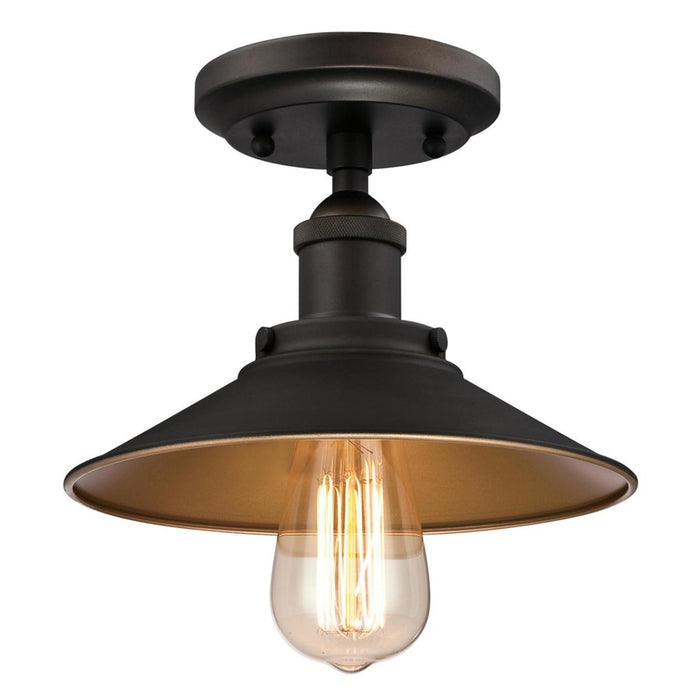 Westinghouse Louis 1 Light SemiFlush, Oil Rubbed Bronze/Metal Shade - 6336000