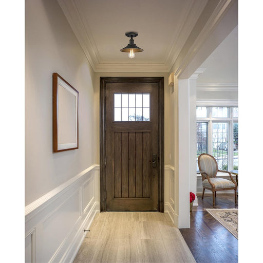 Westinghouse Louis 1 Light SemiFlush, Oil Rubbed Bronze/Metal Shade