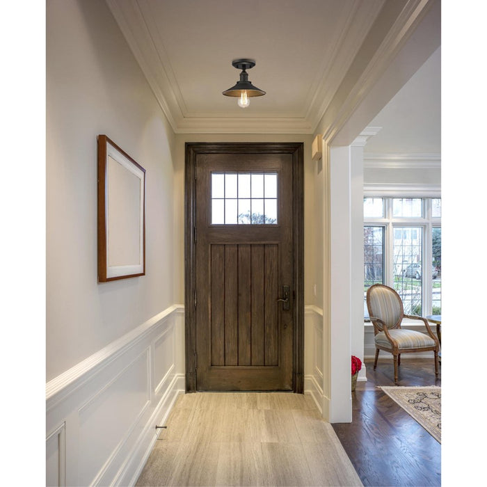 Westinghouse Louis 1 Light SemiFlush, Oil Rubbed Bronze/Metal Shade