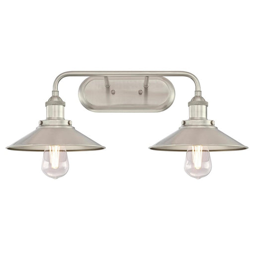 Westinghouse Maggie 2 Light Wall Light, Brushed Nickel/Metal Shades - 6336300