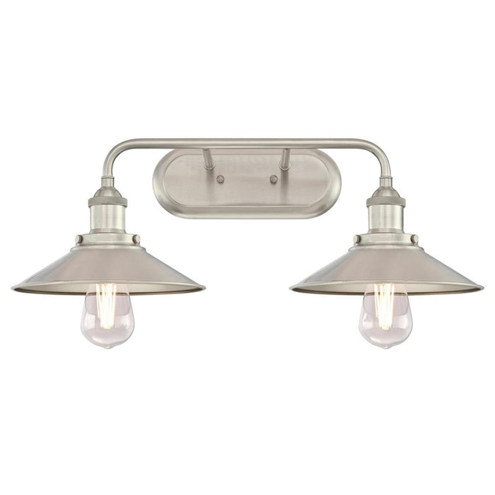 Westinghouse Maggie 2 Light Wall Light, Brushed Nickel/Metal Shades - 6336300