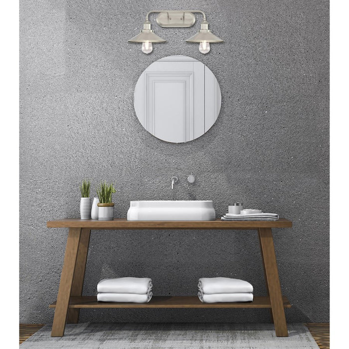 Westinghouse Maggie 2 Light Wall Light, Brushed Nickel/Metal Shades