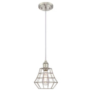 Westinghouse Nathaniel 1 Light Pendant, Brushed Nickel/Cage Shade - 6337200