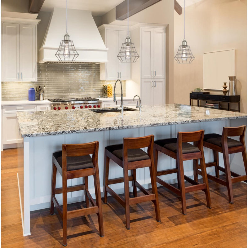 Westinghouse Nathaniel 1 Light Pendant, Brushed Nickel/Cage Shade