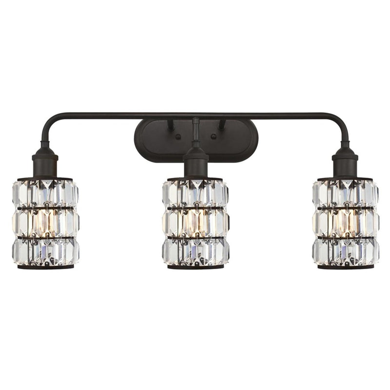 Westinghouse Sophie 3Lt Wall Light, Oil Rubbed Bronze/Crystal Prism - 6337900