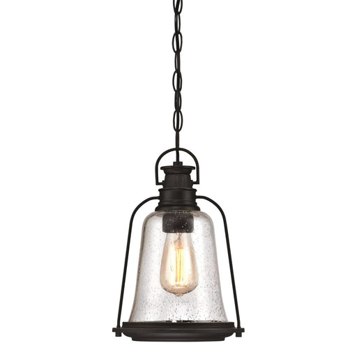 Westinghouse Brynn 1Lt Outdoor Pendant, Oil Rubbed Bronze/Clear Seeded - 6339900