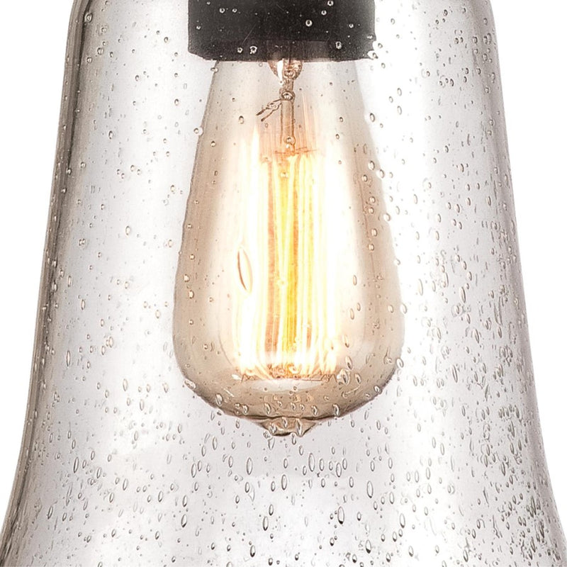 Westinghouse Brynn 8in 1-Light Outdoor Pendant | Traditional Oil Rubbed Bronze with Highlights and Clear Seeded Glass | Covered Porch | Model 6339900
