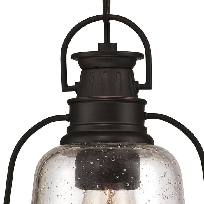 Westinghouse Brynn 1Lt Outdoor Pendant, Oil Rubbed Bronze/Clear Seeded