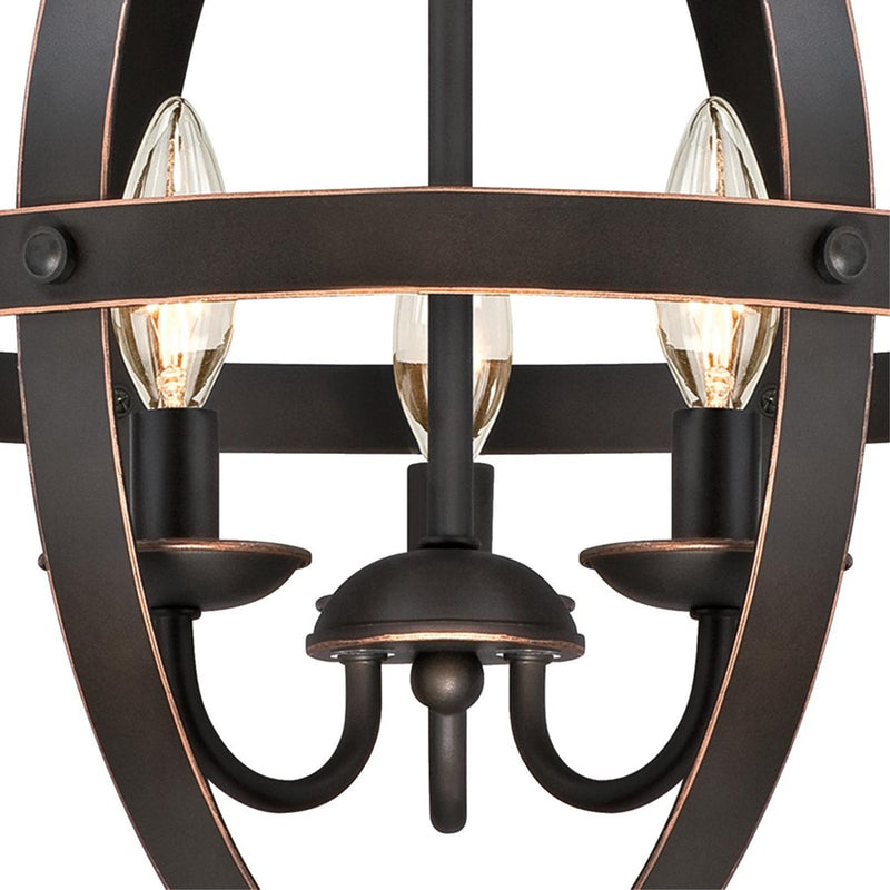 Westinghouse Stella Mira 15in 3-Light Chandelier | Vintage Oil Rubbed Bronze Metal | Entryway & Dining Room | 15 x 15 x 17 in | Model 6341800